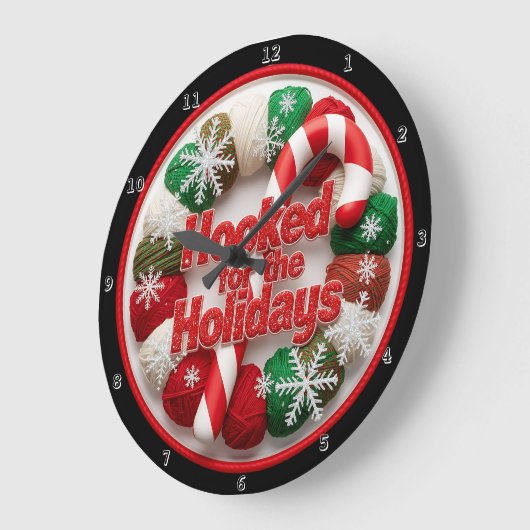 Hooked for the Holidays Große Wanduhr (Winkel)