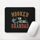 Hooked on be Großvater Vatertag Fischen Großer Mousepad (Mit Mouse)