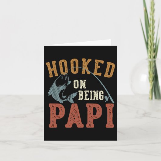 Hooked on be Papi Vatertag Fischen Papi Karte (Vorderseite)