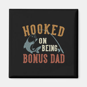 Hooked on being Bonus Vater Vatertag Angeln Sohn Magnet