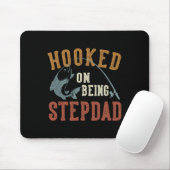 Hooked on being Stepdad Vatertag Fishing Stepd Mousepad (Mit Mouse)