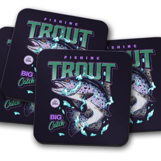 Hooked on Foreut Untersetzer | Forellen Korkküste