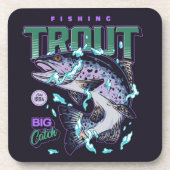 Hooked on Foreut Untersetzer | Forellen Korkküste (Vorderseite)