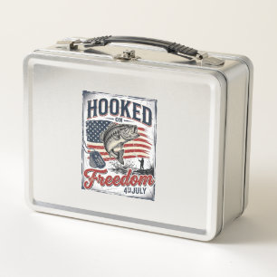 Hooked On Freedom 4. Juli Angeln Metall Brotdose
