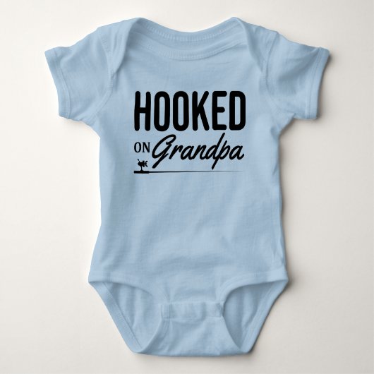 Hooked on Grandpa Baby Fishing Jersey Bodysuit Baby Strampler (Vorderseite)