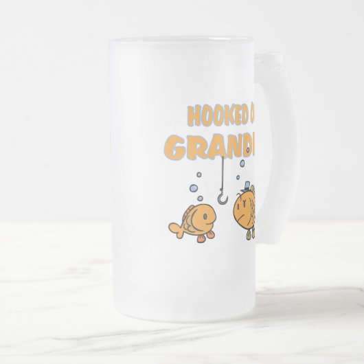 Hooked on Grandpa (Fisch) Mattglas Bierglas (VorderseiteRechts)