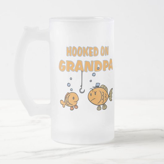 Hooked on Grandpa (Fisch) Mattglas Bierglas (Links)