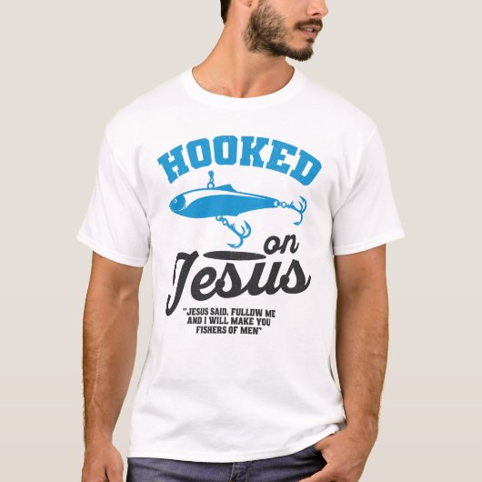 Hooked on Jesus Christian Fishing T-Shirt – Fisher (Vorderseite)