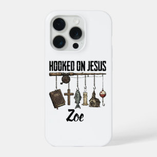 Hooked on Jesus Personalisierte iPhone 15 Pro Hüll Hülle