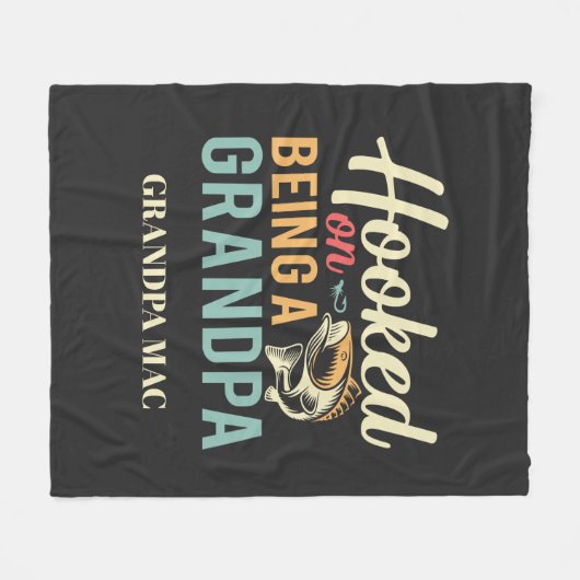 Hooked on Opa Fleecedecke (Vorderseite (Horizontal))