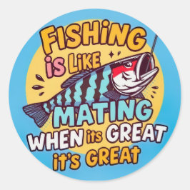 Hooked on Spaß: Ein spielerischer Fang Runder Aufkleber