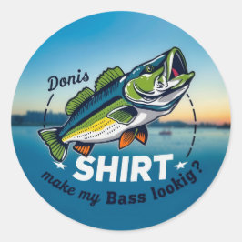 Hooked on Style: Donis' Bass Fishing Adventure  Runder Aufkleber