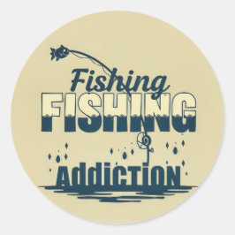 Hooked on the Passion: Fishing Addiction Design Runder Aufkleber