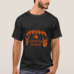 Hook'em Horns Football Schnürsenkel Texan Karte Vi T-Shirt