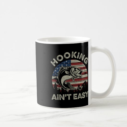 Hooking Ain't Easy Vintag Funny Fishing Fischer Kaffeetasse (Rechts)