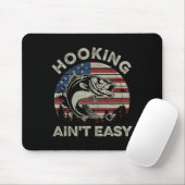 Hooking Ain't Easy Vintag Funny Fishing Fischer Mousepad (Mit Mouse)