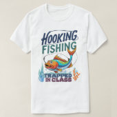 Hooking Fishing, Trapped in Class T-Shirt (Design vorne)