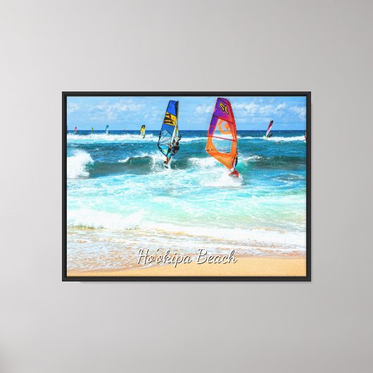 Ho'okipa Beach Windsurfer Leinwanddruck (Vorderseite)