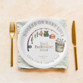 Hookoked on Baby Liebe Niedlich Rustic Baby Dusche Pappteller