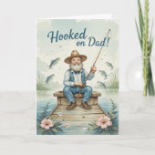 Hookokon auf Vater Fishing Fathers Day Funny Karte (Vorderseite)