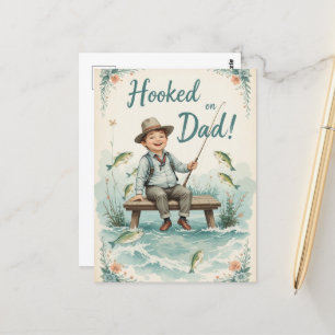 Hookokon Vater Fischen Niedlichen Vatertag Gruß Postkarte