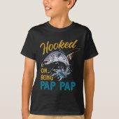 Hookon auf Pap Pap Funny Fishing Fathers Day T-Shirt (Vorderseite)