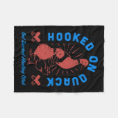 Hookon Quack Ducked Junting Club Funny Desi Fleecedecke (Vorderseite (Horizontal))