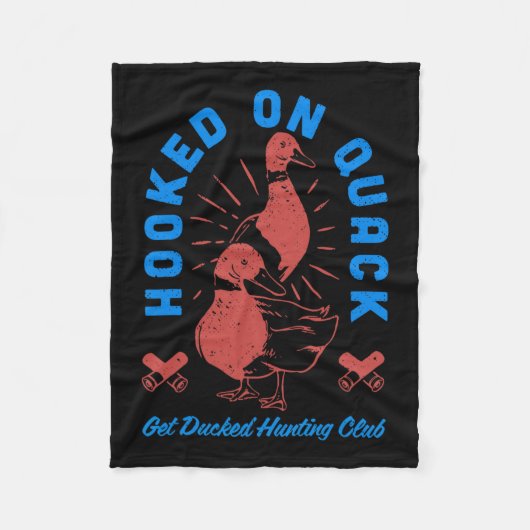 Hookon Quack Ducked Junting Club Funny Desi Fleecedecke (Vorderseite)