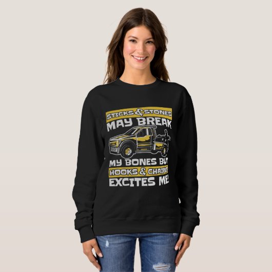 Hooks And Chains Excites Me Driver Operator Tow Tr Sweatshirt (Vorne ganz)