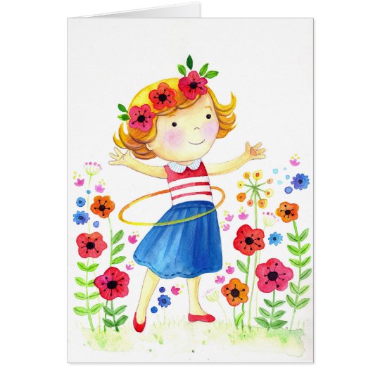Hoolahoop Girl Karte