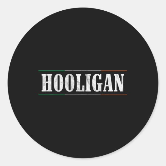 Hooligan - Irish Flag St Patricks Day Funny Runder Aufkleber (Vorderseite)