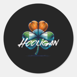 Hooligan St. Patrick's Day irische Flagge Runder Aufkleber