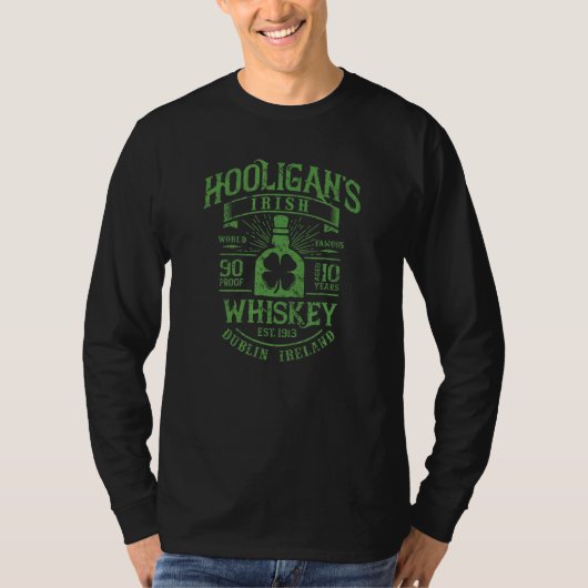 Hooligans World Famous Irish Whiskey Dublin Irland T-Shirt (Vorderseite)