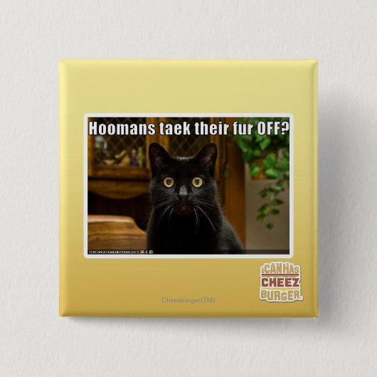 Hoomans Taek dort Pelz WEG? Button (Vorderseite)