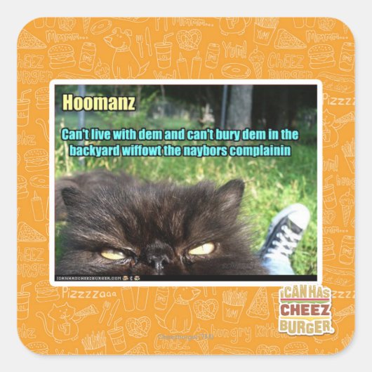 Hoomanz Quadratischer Aufkleber (Vorderseite)
