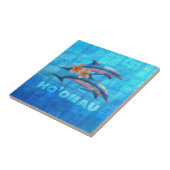 HO'OMAU Hawaiian Delphine Primitive Collage Fliese (Seite)