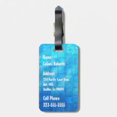 HO'OMAU Hawaiian Delphine Primitive Collage Gepäckanhänger (Rückseite vertikal)