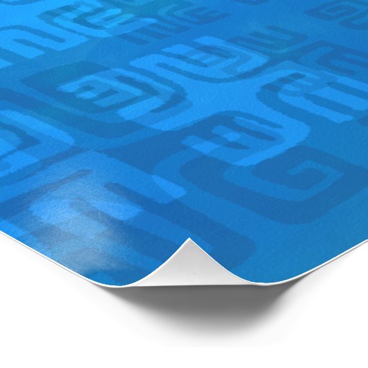 HO'OMAU Hawaiian Delphine Primitive Collage Poster (Ecke)