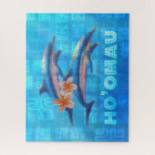HO'OMAU Hawaiian Delphine Primitive Collage Puzzle (Vertikal)