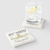 Ho'Omau Tiki Steinuntersetzer (Seitenansicht)