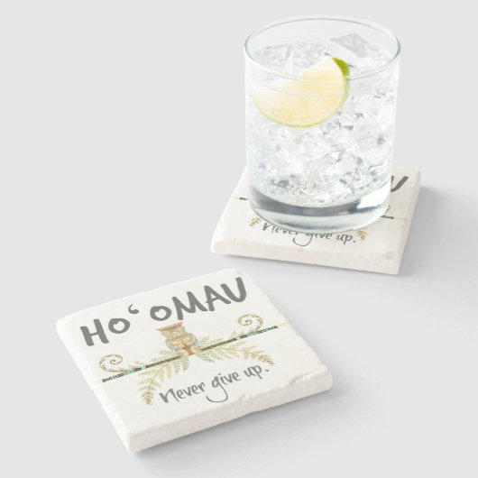 Ho'Omau Tiki Steinuntersetzer (Seitenansicht)