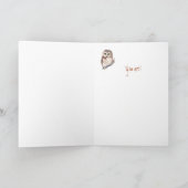 Hoooo ist der beste Friseur? Fun Owl Wasserfarbe Karte (Innenseite)