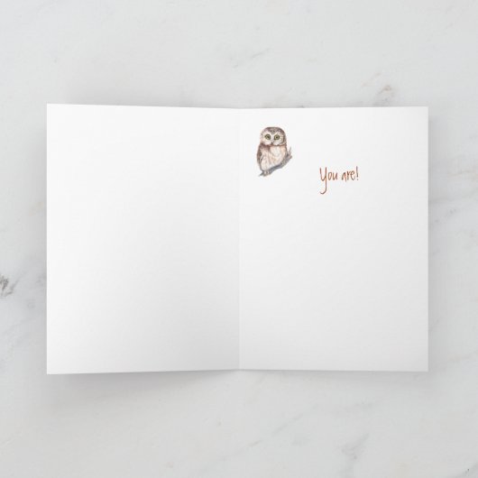Hoooo ist der beste Secretary Fun Owl Wasserfarbe Karte (Innenseite)