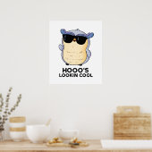 Hooos Cooler Funny Owl Pun Poster (Küche)