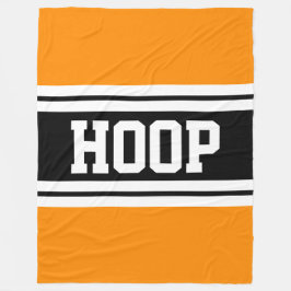 HOOP Bright Orange Schwarz-weiß Racing Streifen Fleecedecke