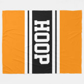 HOOP Bright Orange Schwarz-weiß Racing Streifen Fleecedecke (Vorderseite (Horizontal))