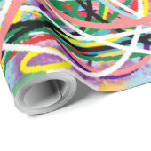 Hoop-Design rosa blau gelb Geschenkpapier (Rolleneckpunkt)