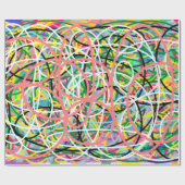 Hoop-Design rosa blau gelb Geschenkpapier (Flach)