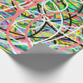 Hoop-Design rosa blau gelb Geschenkpapier (Ecke)