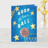 Hoop du hast Ball Kids Basketball Geburtstag Karte (Gelbe Blume)